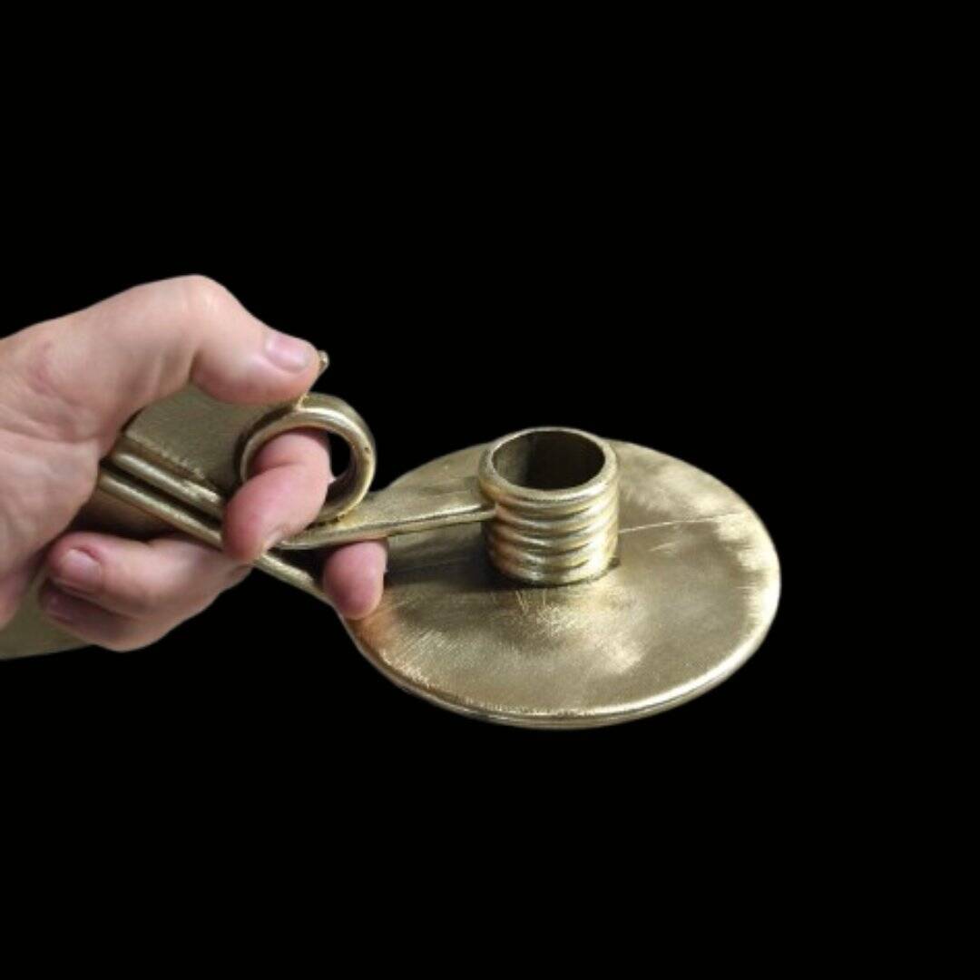 Cast bronze candelabras, 1950s. Set of 2