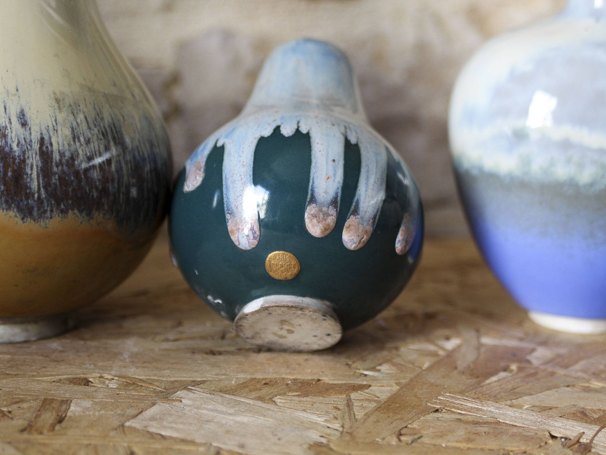 Set of 4 porcelain vases from the early 20th century by François Paul Louchet.