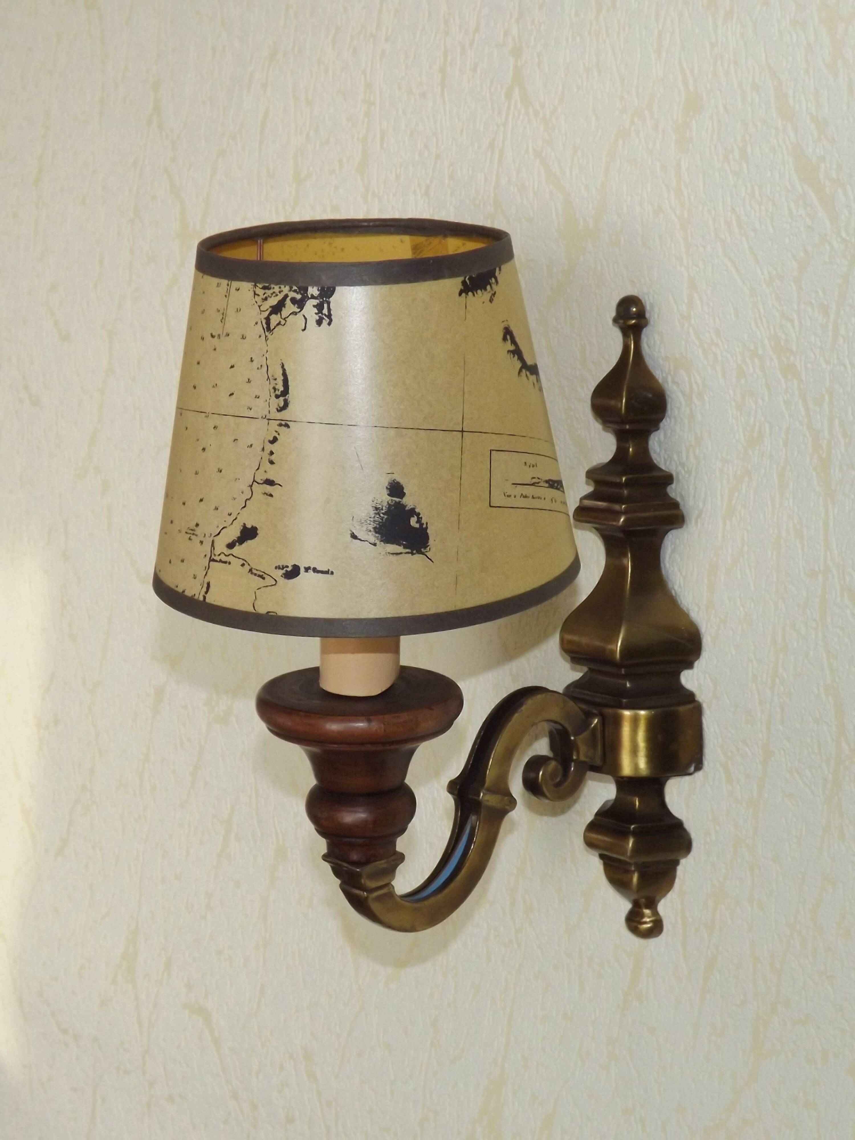 French Vintage Bronze Effect Metal Traditional Wall Light Card Shade 5169