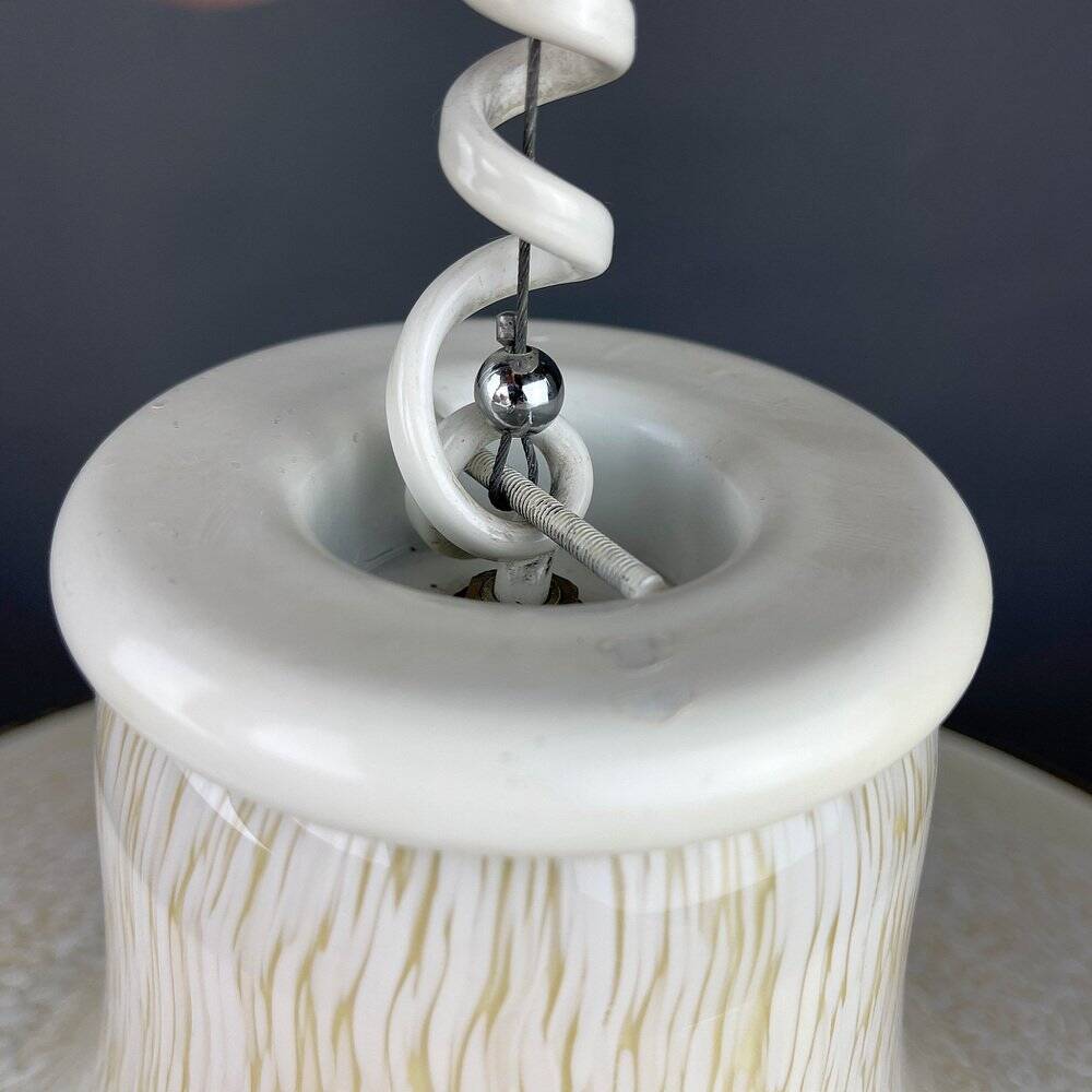 Beige Murano Glass Pendant Light from the Mid-Century, Italy, 1970s