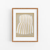 "Stripes" Original painting on vintage paper