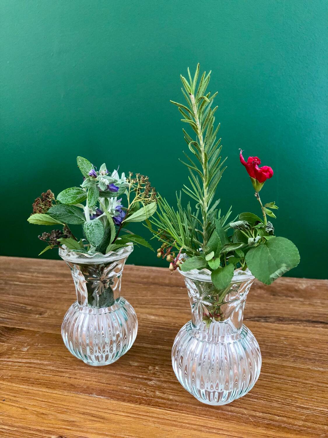 Small crystal vases