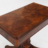 Victorian Burl Wood Folding Card Table, UK, 19th Century