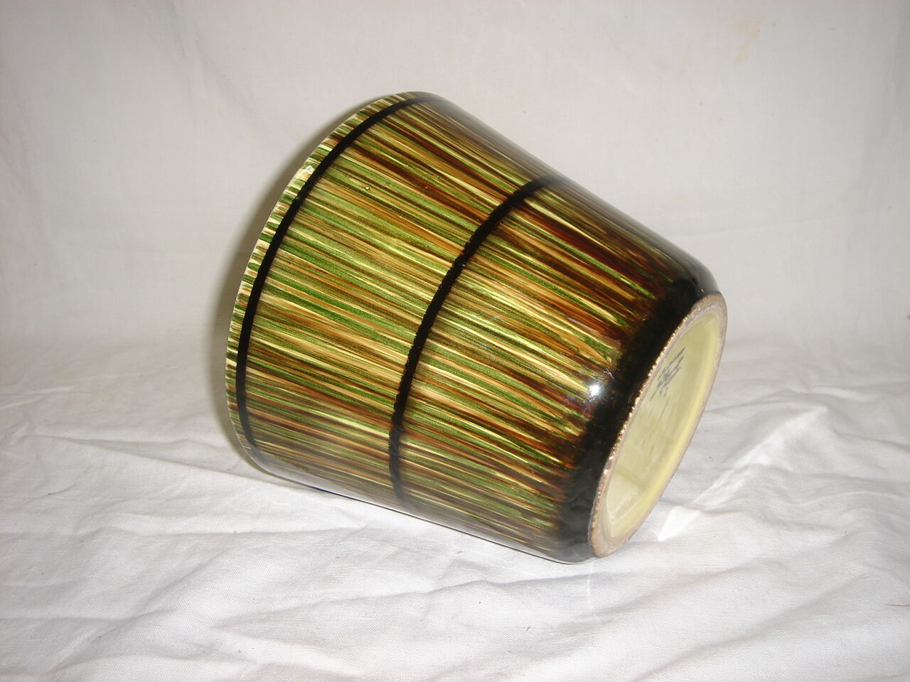 Cache pot ceramic enameled St Clement of 1960