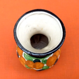 1940s Polychrome ceramic vase decorated with fruit and foliage