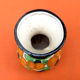 1940s Polychrome ceramic vase decorated with fruit and foliage