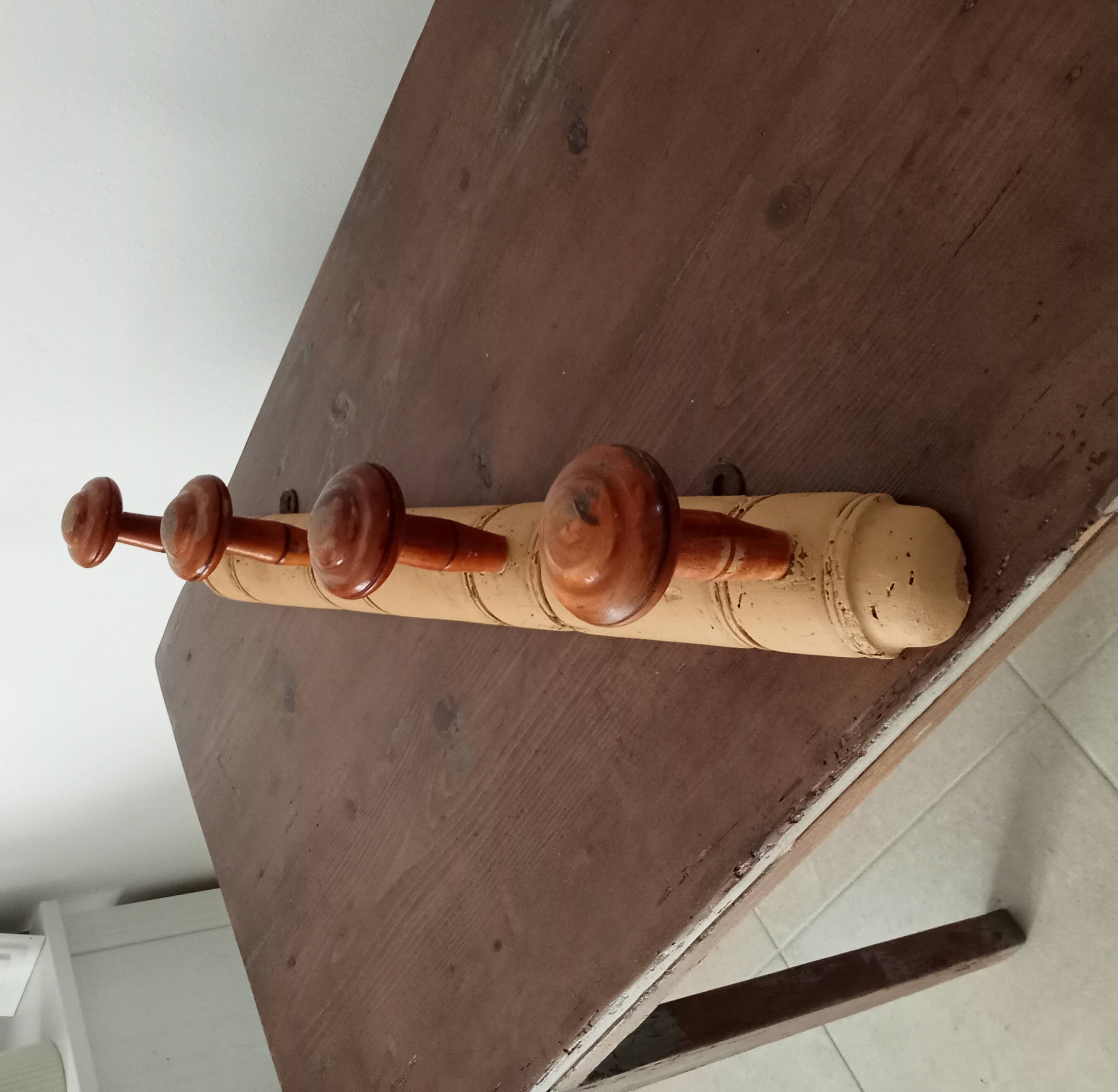 Antique wall coat rack from the 40s/50s