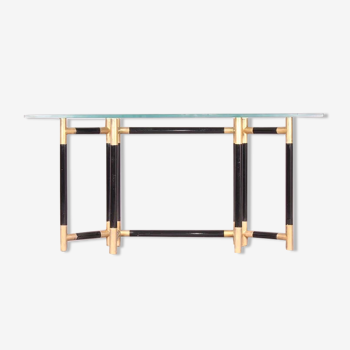 Glass and brass console