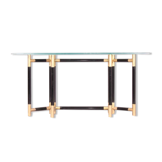 Glass and brass console