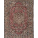 Vintage Handknotted Turkish Unusual Rug with Floral Border 4'5" X 6'4"