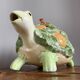 Fitz & Floyd ff1986 turtle jug or teapot with oranges and leaves, american majolica tableware