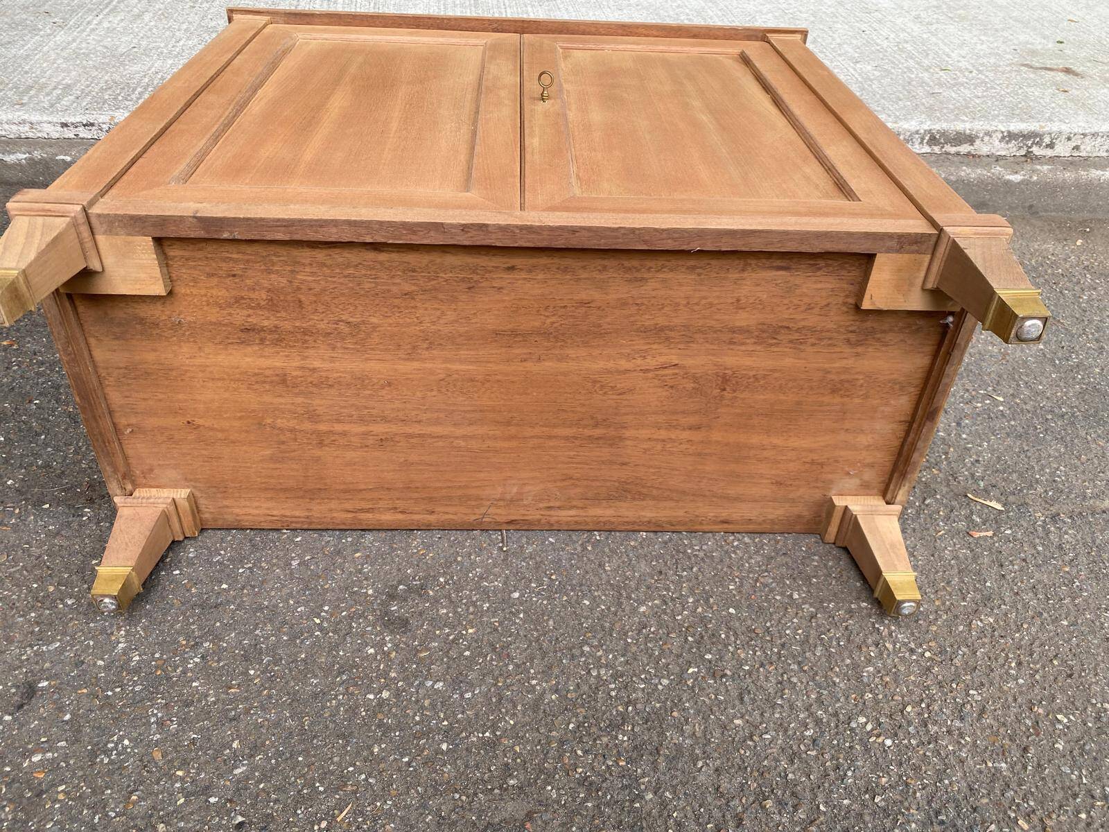 Louis XVI buffet, shallow, stripped, made of solid mahogany, 1950.