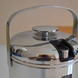 chrome metal ice bucket or elephant ice cubes made in Japan vintage 1970