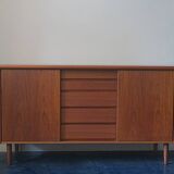 Buffet en teck danois avec portes coulissantes années 1960-70