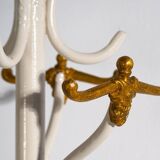Ancien porte-manteau sur pied en blanc et or (vers 1920)