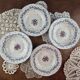 Set of 4 Table Mates soup plates – blue and pink floral design