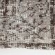 Gray & black floral turkish vintage rug