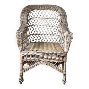 "Abuela" high back wicker armchair