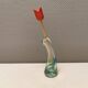 Beau vase en verre fait main, du Danemark des années 1960-70