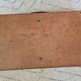 Antique leather and brass trunk/suitcase, high-end luggage circa 1930