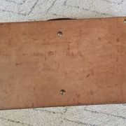 Antique leather and brass trunk/suitcase, high-end luggage circa 1930