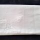 White linen tablecloth with embroidery and openwork, 1.65 x 2.40 m
