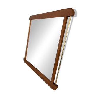 Miroir italien 1970 bois et métal doré