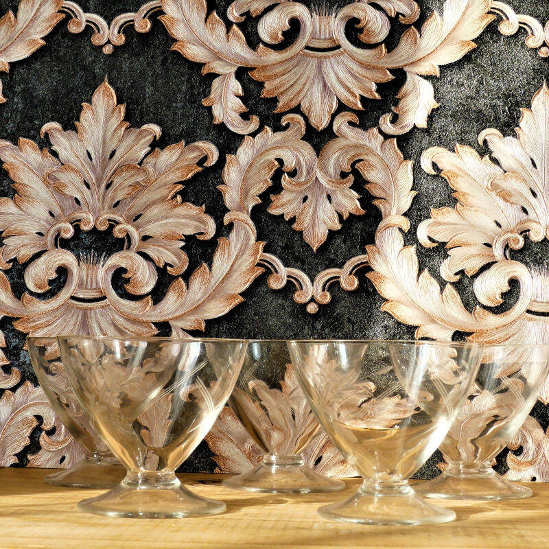 Five ancient engraved crystal verrines