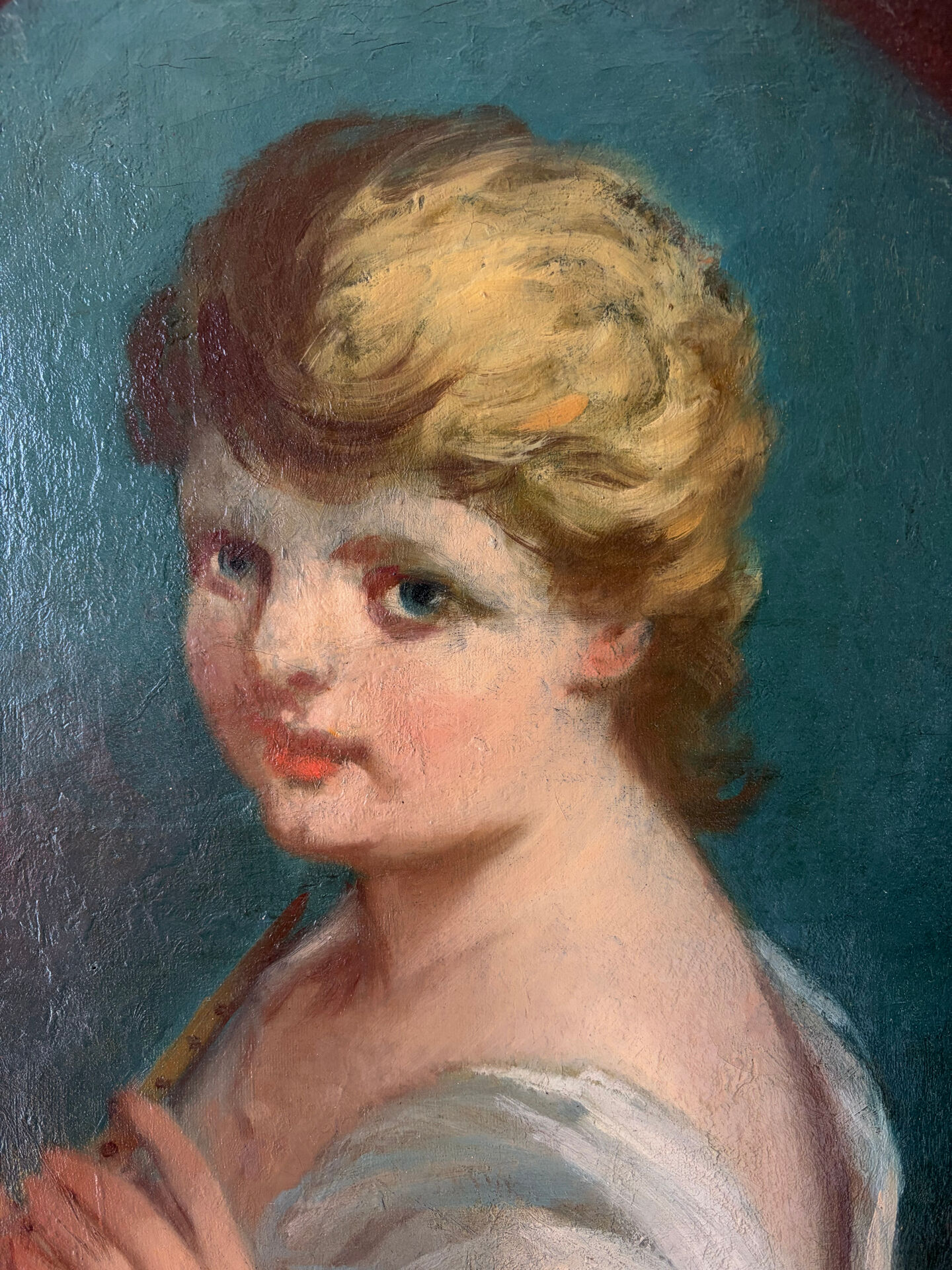 Portrait of a young woman with a flute, signed Louis Dubois (1830-1880)