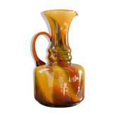 Blown marbled glass carafe