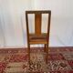 Set of 4 Art Deco chairs in oak and brown leather.