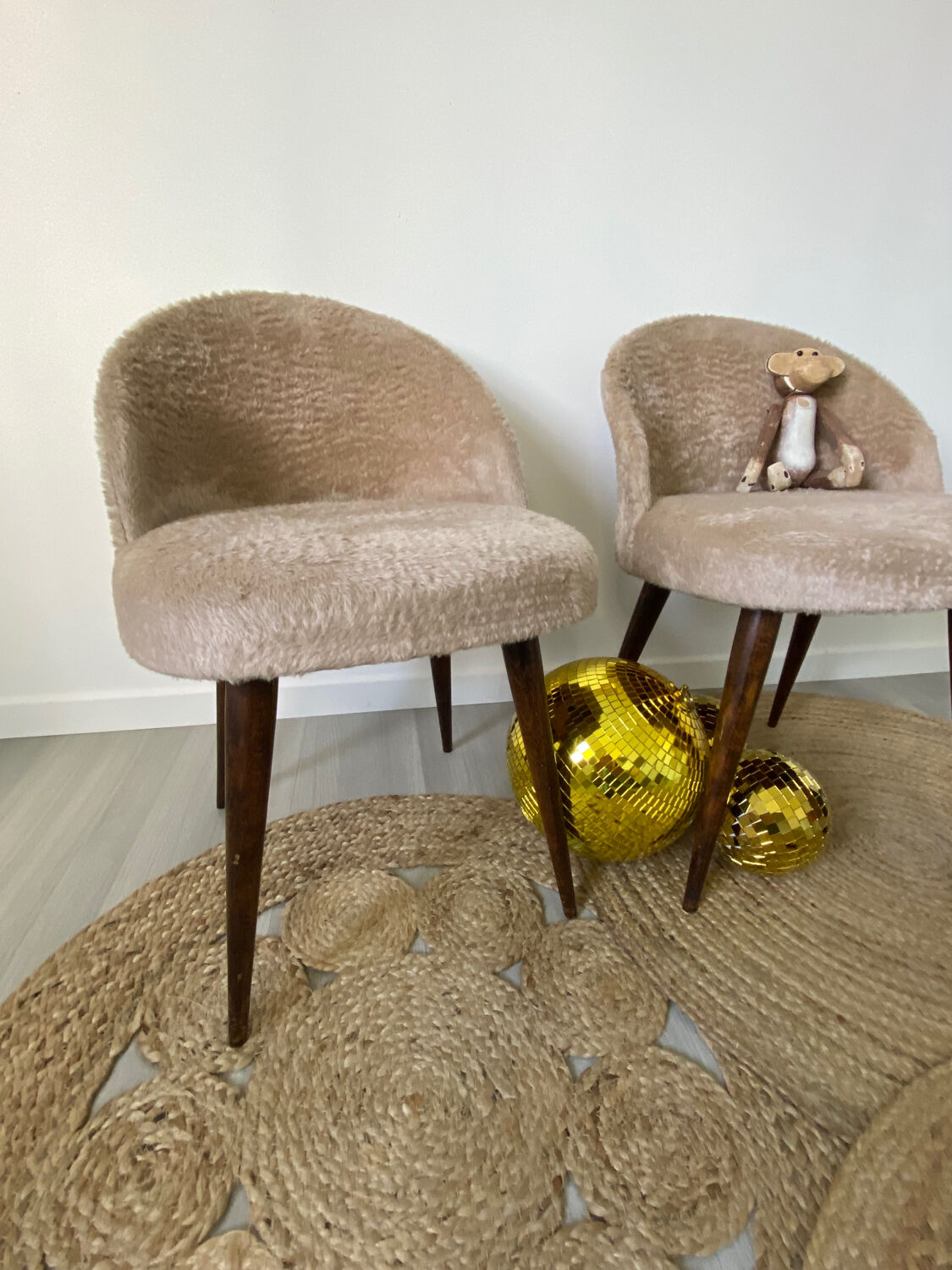 Vintage furry chairs