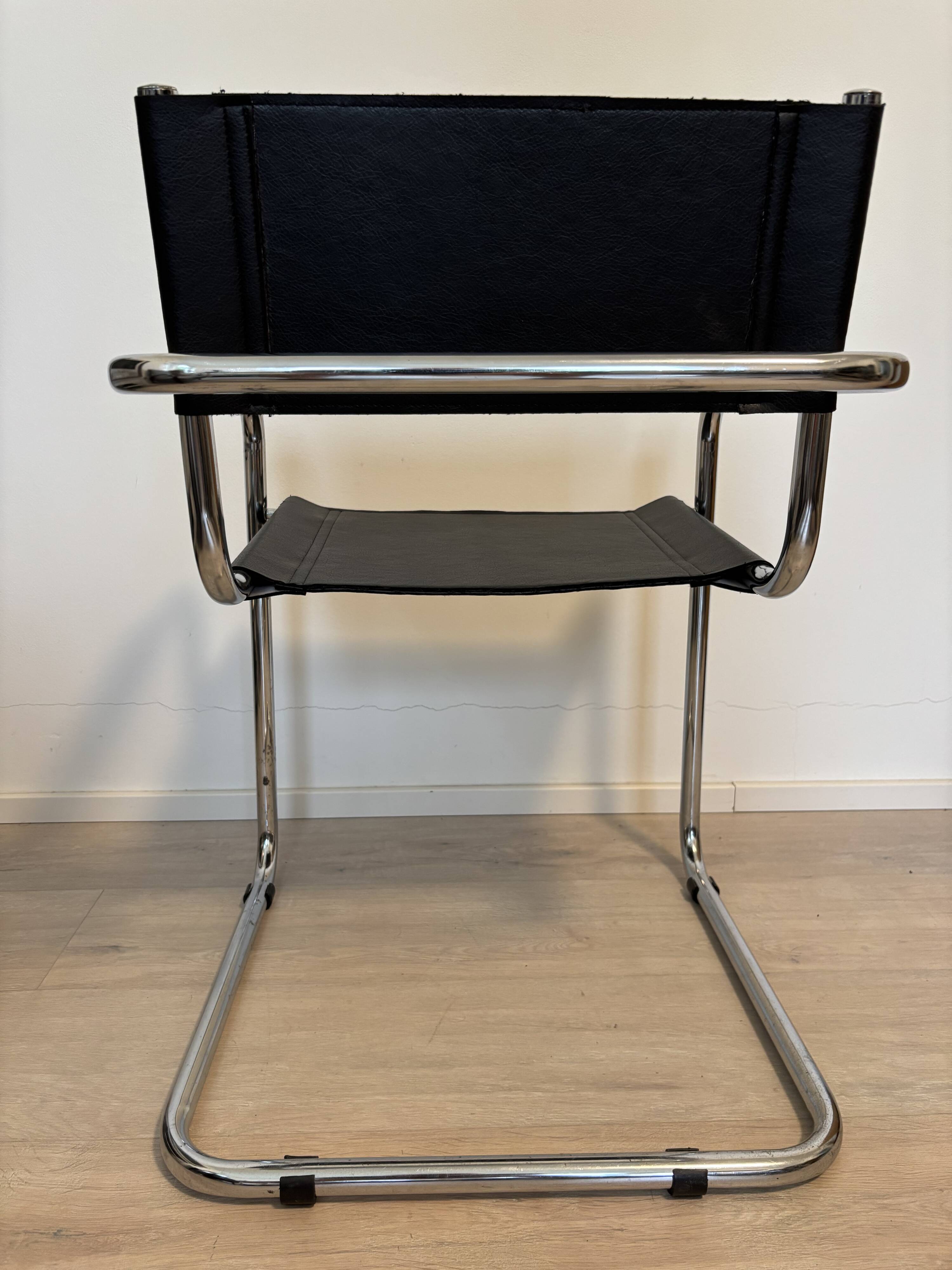 Vintage Cantilever Mart Stam S 34 Inspired  Desk Chair, Italy 1980’s
