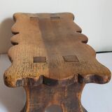 Old footstool in solid wood 19th century
