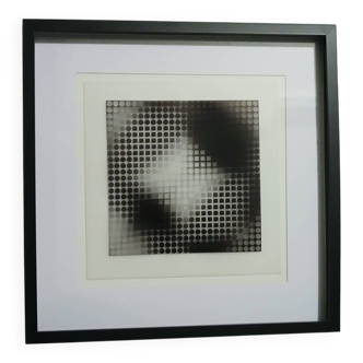 Tableau Vintage Art Optique - Victor Vasarely - Frame 40x40cm