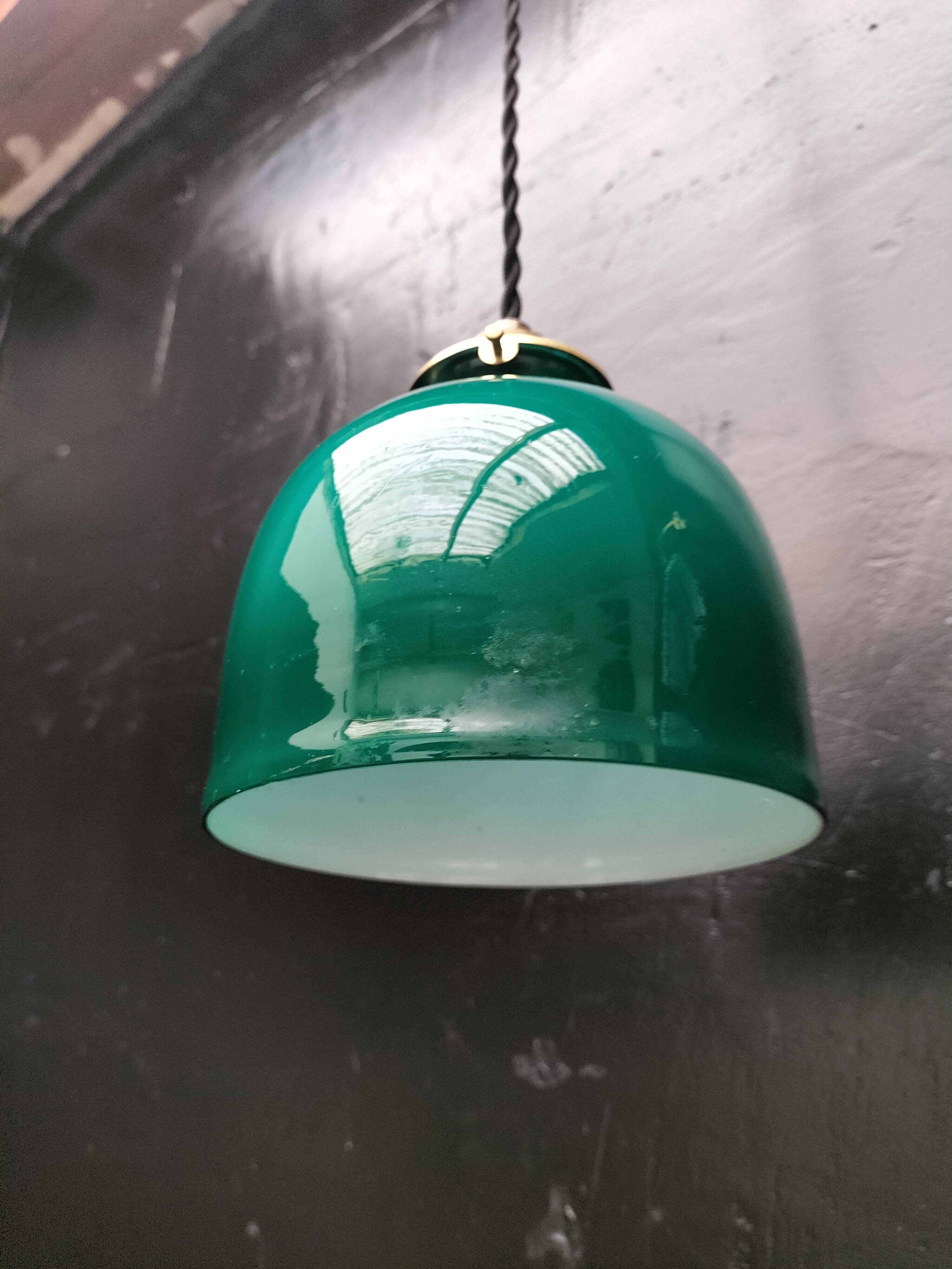 Green opaline pendant lights