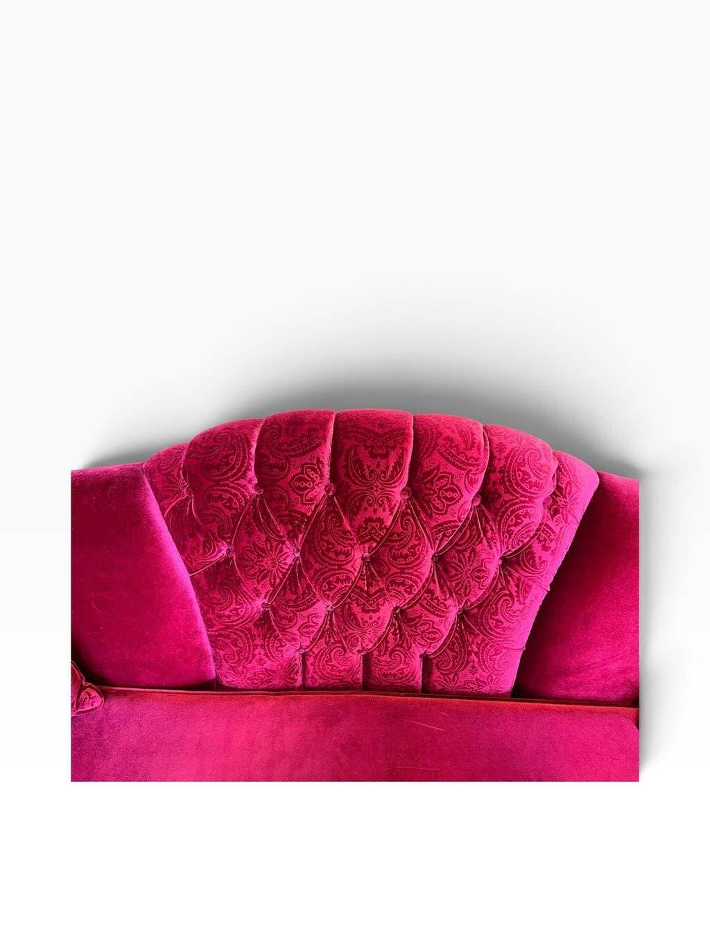 XL vintage fuchsia baroque armchair/sofa