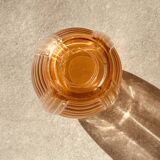 Pair of Vintage Amber Glass Vases - 70s Retro Elegance