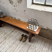 Paire de bancs noyer 1900