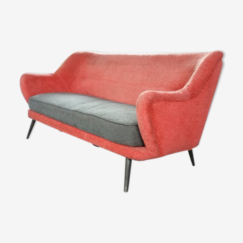 50s/60s gray red sofa