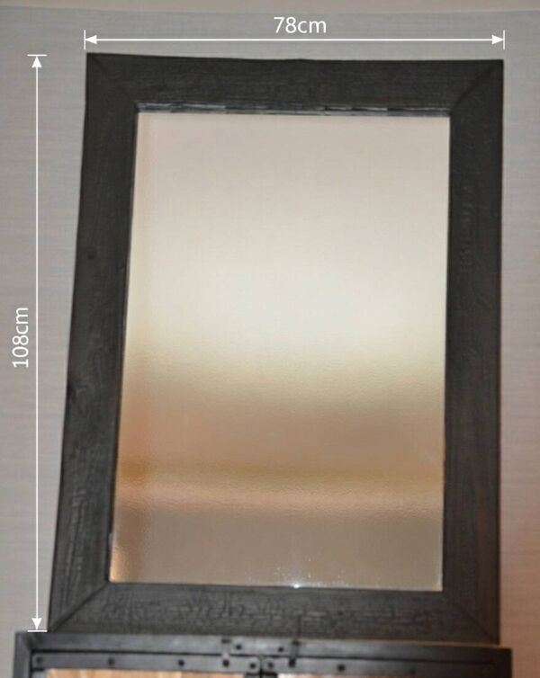 Miroir artisanal en bois brûlé