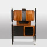Pair of Italian cabinets in teak veneer. 1960s.