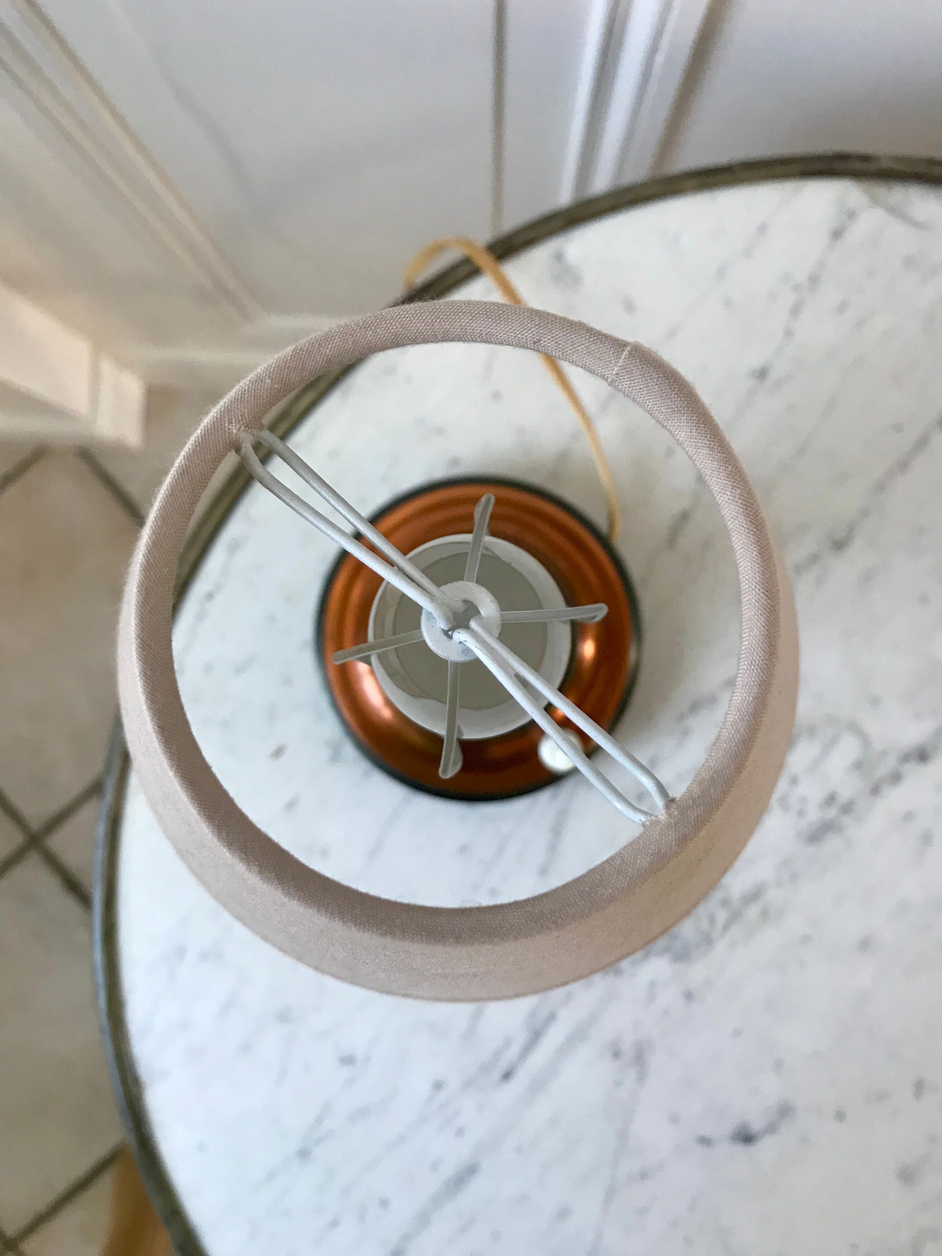 Lampe à poser en cuivre et verre art déco années 30