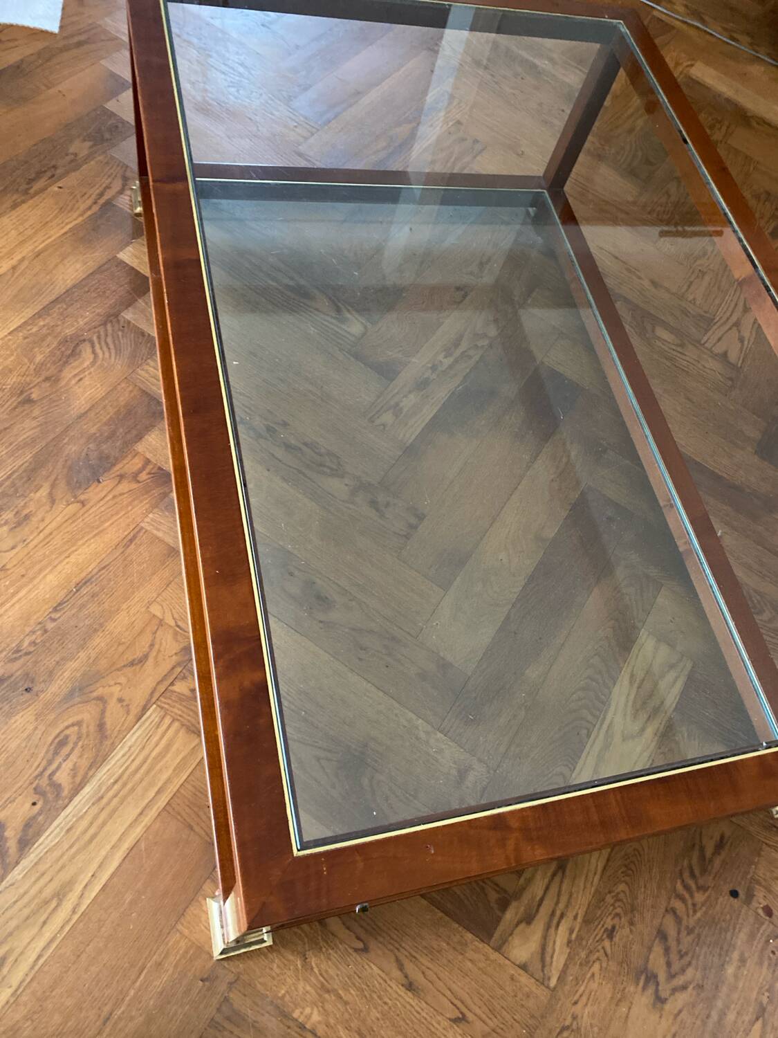Wood and glass coffee table