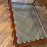 Table basse bois et verre