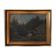 Oil on panel Chalet in the mountains