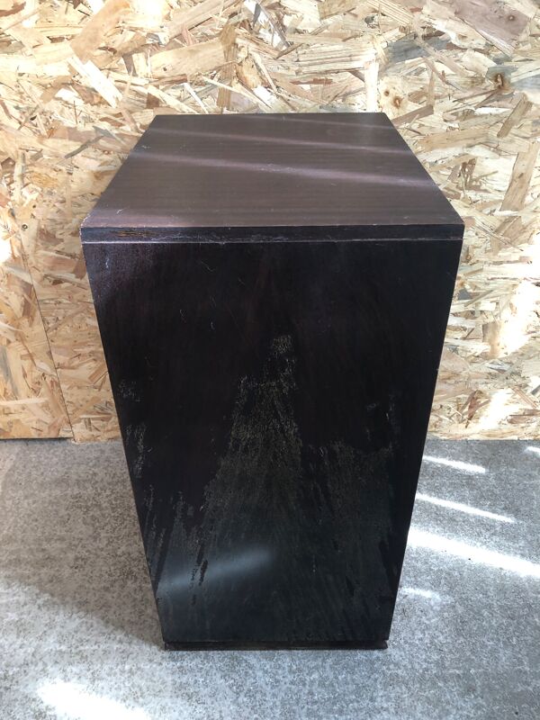 Ancien Meuble Hifi Vinyle Placage Bois + Tiroirs Intérieurs Audio Vintage