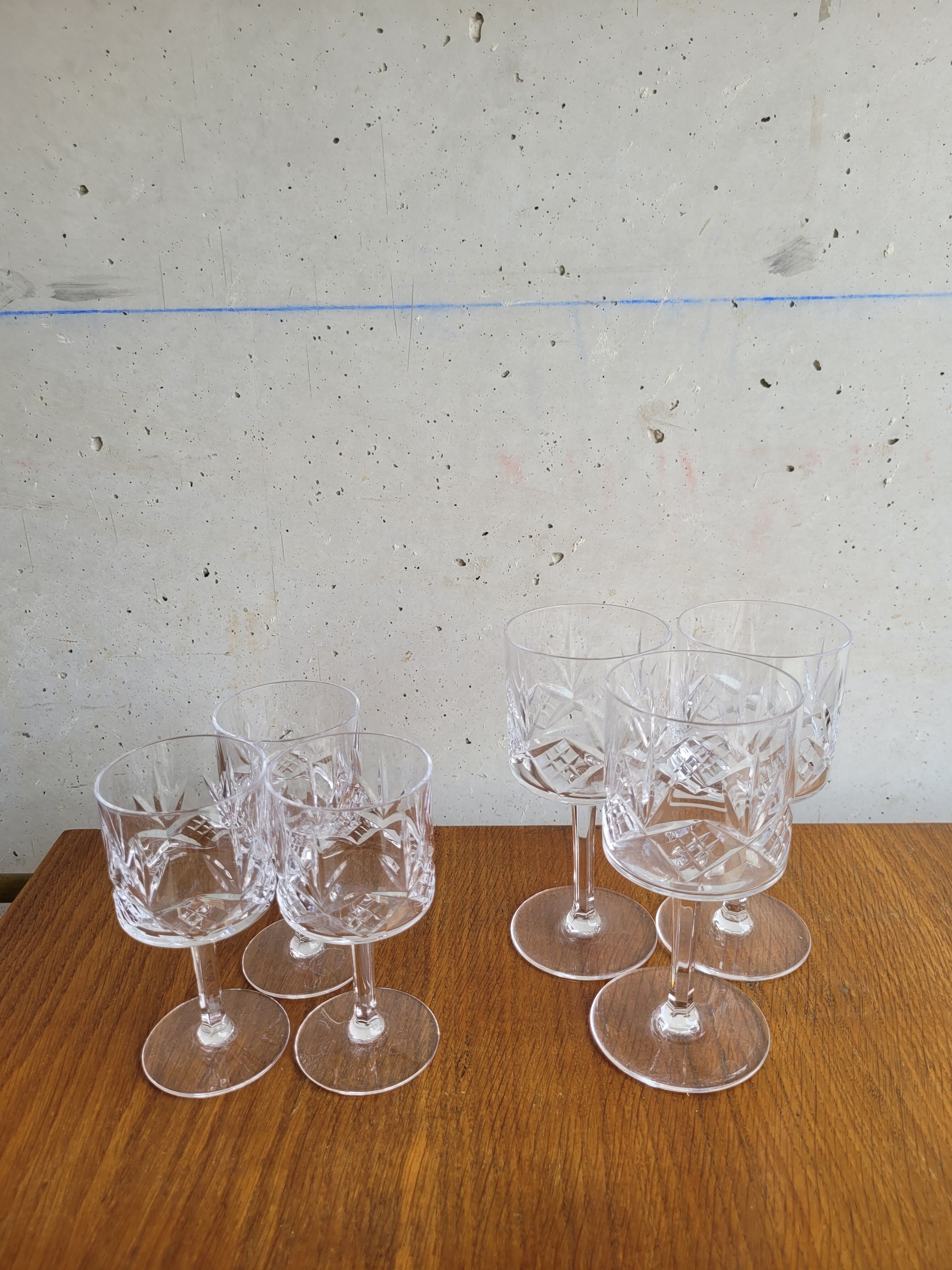 Set of 6 crystal walking glasses