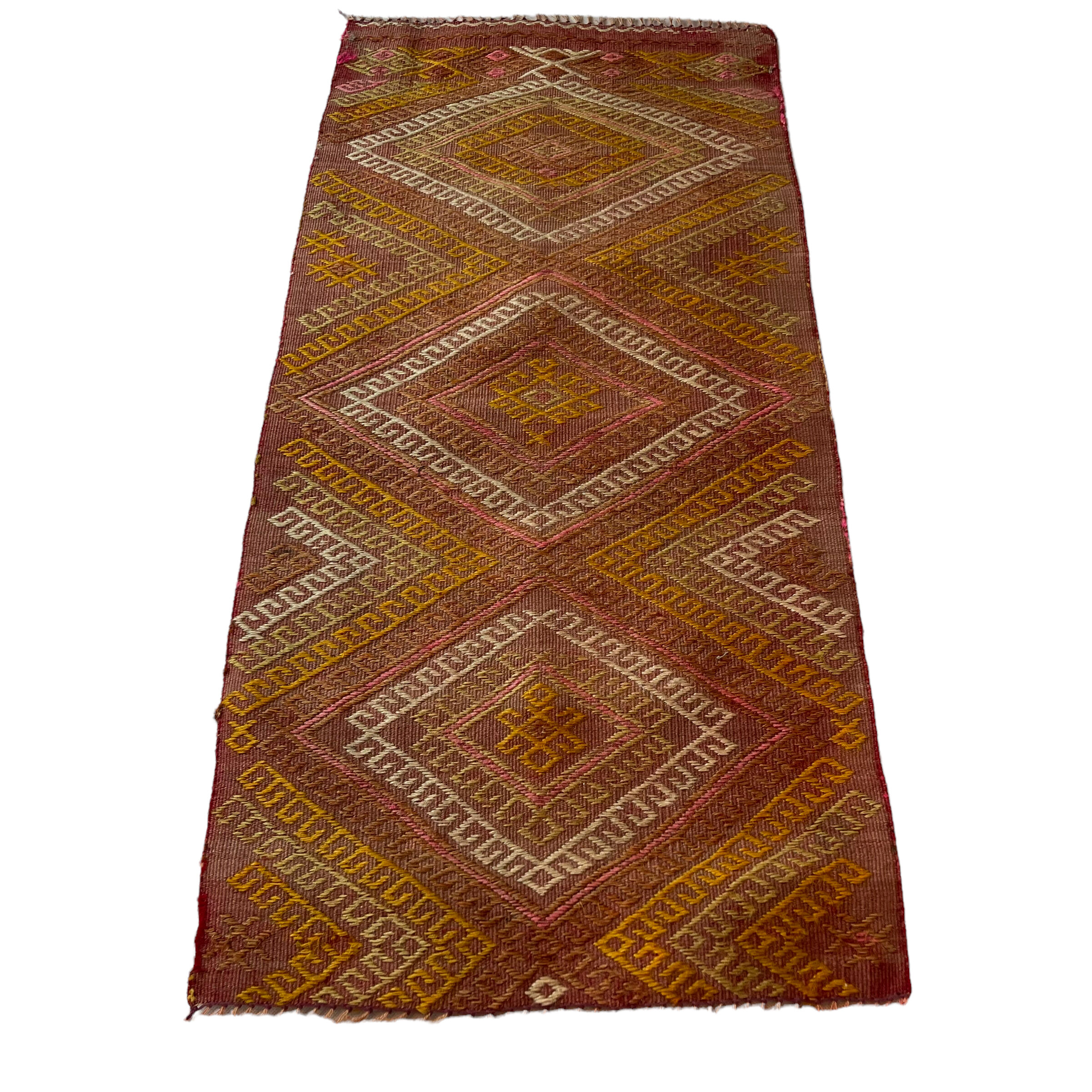 Vintage Turkish Kilim Rug , 101 X 47