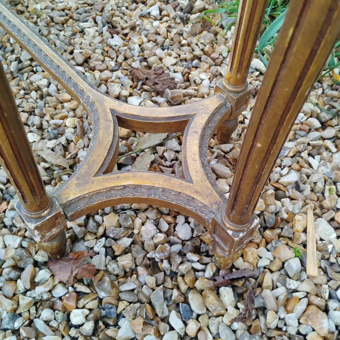 Louis XVI style gilded wood piano bench